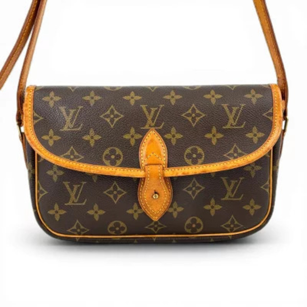 Louis Vuitton Gibeciere Shoulder Bag Leather Brown
